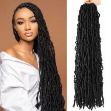 8 pakkausta Soft Locs -virkatut hiukset 26 tuuman Faux Locs -punoshiukset Butterfly Locs -hiuksille Distressed Locs -virkatut hiukset mustille naisil