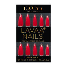 SEXY RED Press-On Nails by Lavaa Beauty | Stiletto Hot Red Glossy Long Nails | Venäjän punaiset kynnet