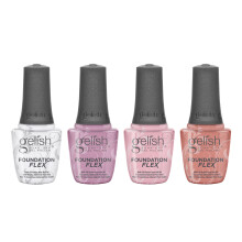 Gelish Foundation Flex Bundle - Flexibel baslack fr Nails Ridge Fyllning och perfekt skydd Soak-off gummibas Gel Nail Kit fr lngvarig nagelsty