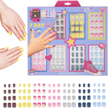 Expressions Coleo de manicure de 7 dias - Conjunto de unhas postias adesivas para o dia da semana de 84 peas para meninas (coleo OL L) -