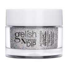 Gelish Xpress Powder Dip Collection (Fame Game) Sparkly Silver Nail Dip Powder Vibrerande frg Professionell kvalitet Hgglans Chip-resistent 0,3