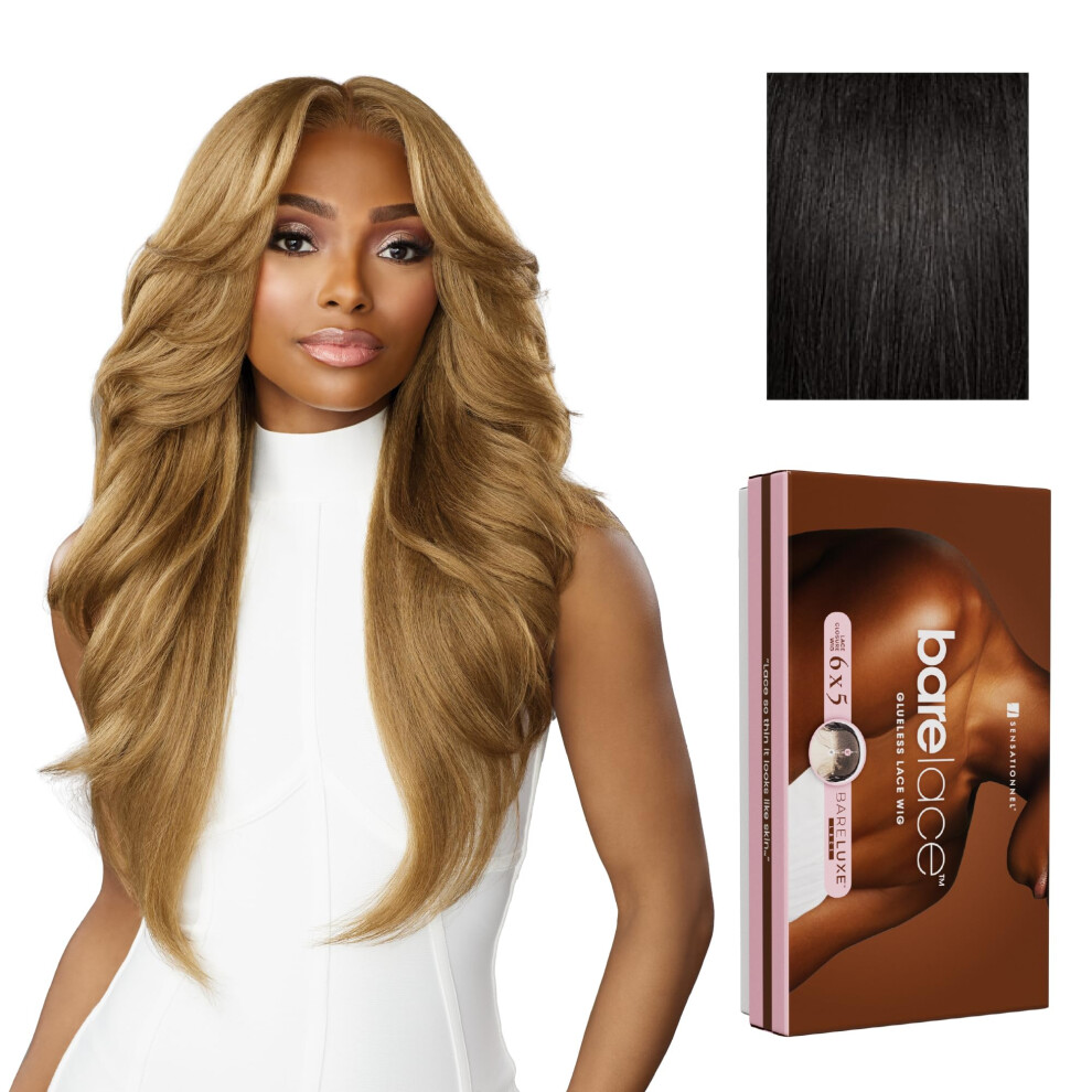 Sensationnel Bare Lace 6X5 Lacewig - Unit 3 Lacefrontal Glueless Synthetic 180 Degree Preplucked Hairline (1B Offblack)