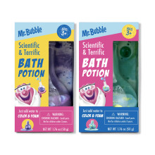 Mr. Bubble The Original Kids Bath Bomb Potions, Coloful Fizzy Fun, Cool Foam and Bubble Science Beaker for The Bath (Pack of 2)