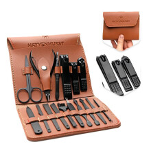 Nagelkit - Nagelsax Set - Manikyr Set - 16 Delar i Rostfritt Stål för Män - Pedikyr Kit för Män