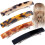 STSTR 4 peas de grampos de cabelo com presilha francesa para mulheres de 2,95 polegadas pequena concha de tartaruga grampo de cabelo curvo brilh 1