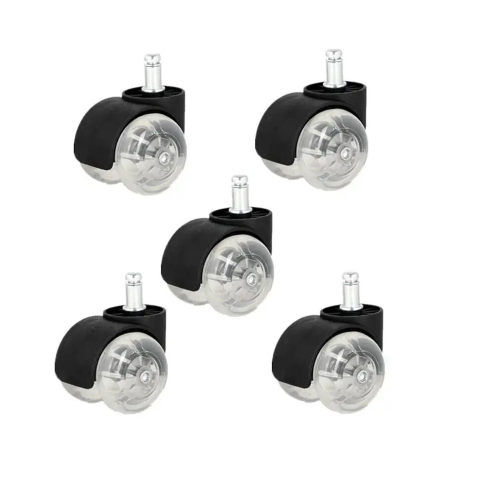 2 Inch Black And White Office Chair Transparent Wheels Swivel Computer Casters 5 Pieces Lot Sjb920-600A 6276012497624