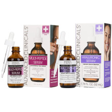 Advanced Clinicals Hyaluronic Acid Moisturizer Face Serum + Collagen Peptide Facial Serum Skin Care Set | Hydrating Serums For Diminishing Appear