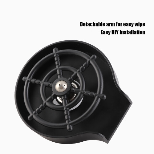 Cup Washer G1/2 Interface | Quick Detachable Kitchen Bar Glass Rinser, Black 2