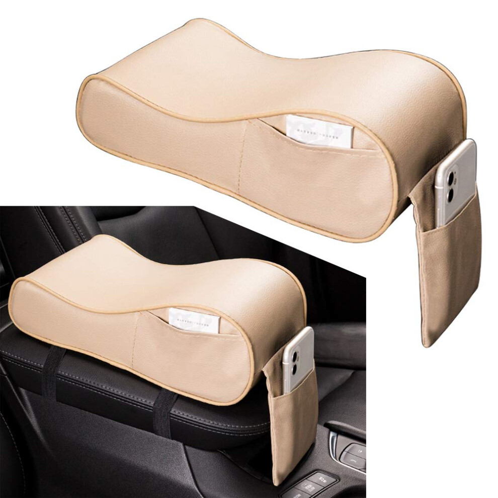 Car Armrest Cushion With Memory Foam, Universal Fit Center Console Pillow Pad And Phone Holder Storage Bag For Most Vehicles 6947110188614