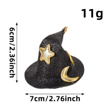 Halloween curved hat hairpin performance party small hat props female witch hat small pointed hat blank hair accessoriesAA2-1 blackOne size