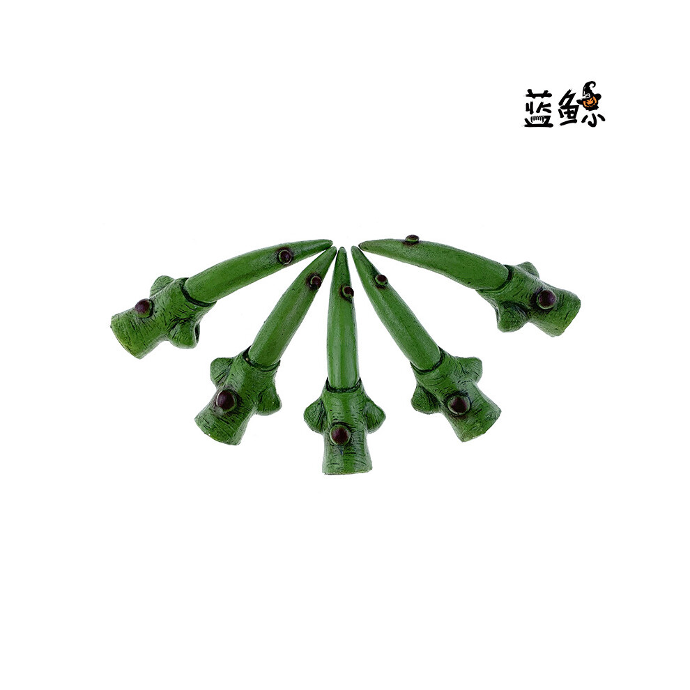 Halloween nails animal witch nail sets masquerade props skull ghost face finger sets decoration propsGreen finger cotsOne size