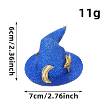 Halloween curved hat hairpin performance party small hat props female witch hat small pointed hat blank hair accessoriesAA2-4 blueOne size