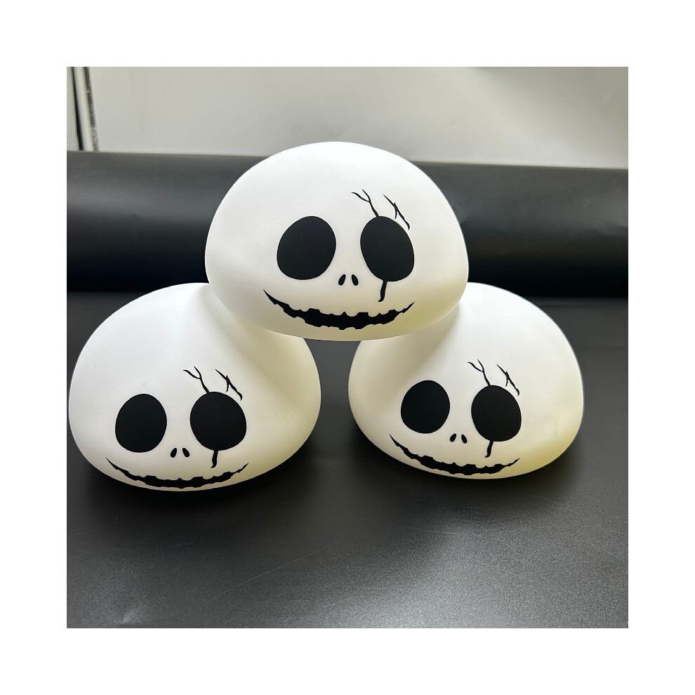 Halloween skull silicone lamp toy ornaments lantern creative atmosphere lantern party glowing pat lampWhite warm white light (battery type)-image-OPC-PJNSCHX-NEW