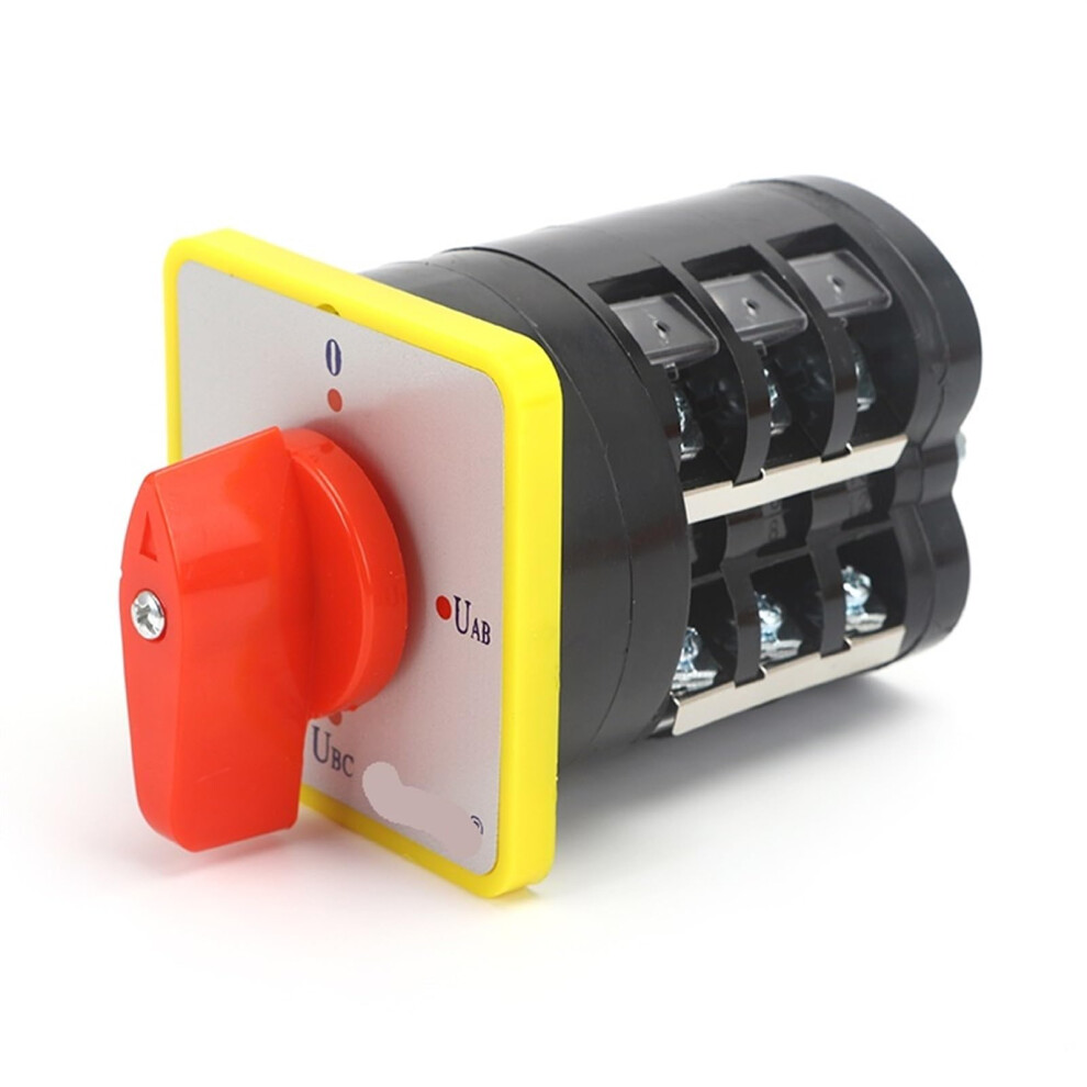 Lw5d-16/Yh3.3 16A Yellow Panel Rotary Changeover Cam Switch Four Position Three Pole Three-Phase Voltmeter 1Pcs 6482260679112