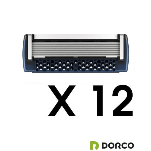 DORCO Pace Classic - Seven Blade Razor System with Pivoting Head and Premium Handle- 12 Pack Refill (No Handle) 1