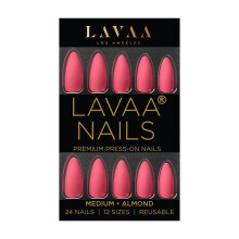 BLUSHED LOVE Press-On Nails da Lavaa Beauty | Amndoa Mdia | Unhas de amndoa rosa fosco