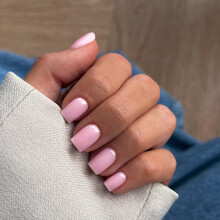 48 unidades de prensa rosa em unhas - gel quadrado curto acrlico natural artesanal grosso unhas extra curtas