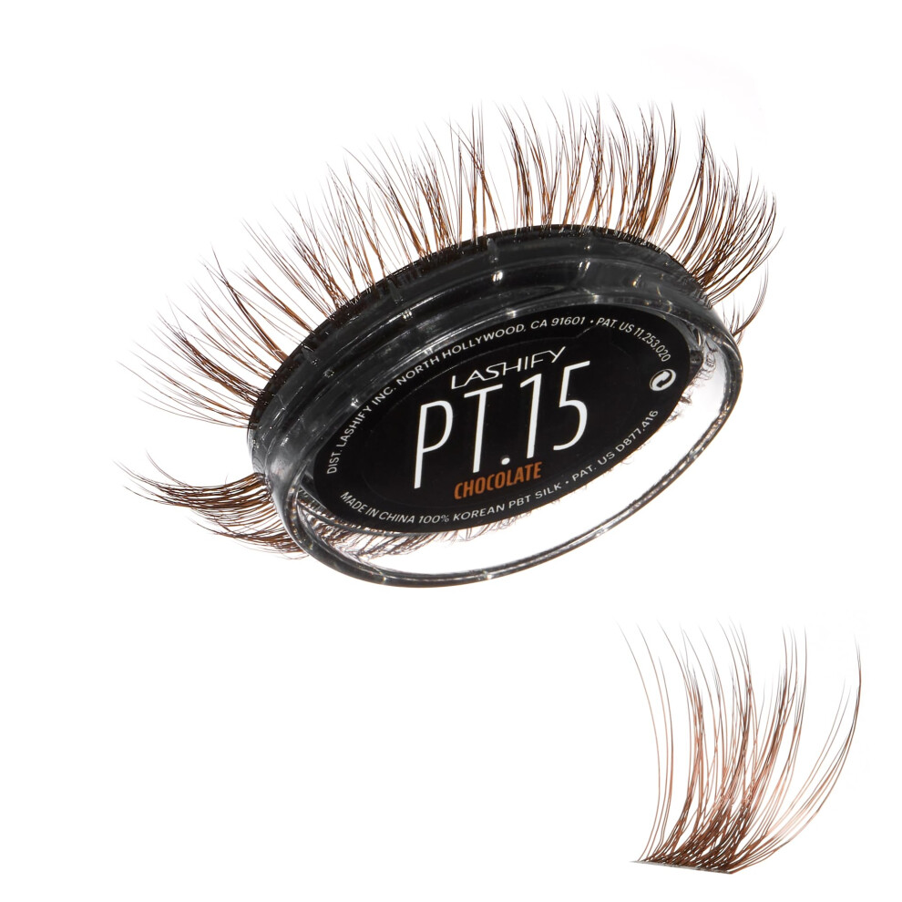Lashify Plushy Tame 15Mm Gossamer Lashes In Chocolate Color Easy Diy False Lashes For A Voluminous Yet Still Natural Look