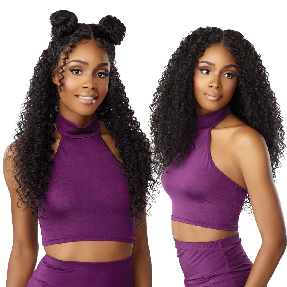 Sensationnel Unisex Butta Lace Prestyled Wigs - Unit 2 Glueless Hand Tied Deep Lace Part Synthetic Preplucked Hairline (1B Offblack)