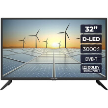 HD Slim TV 32", 1366x768 Resolution, 60W Low Power Consumption, USB PVR Playback/Recording, Hotel Mode, Dolby & Digital Plus Audio,
