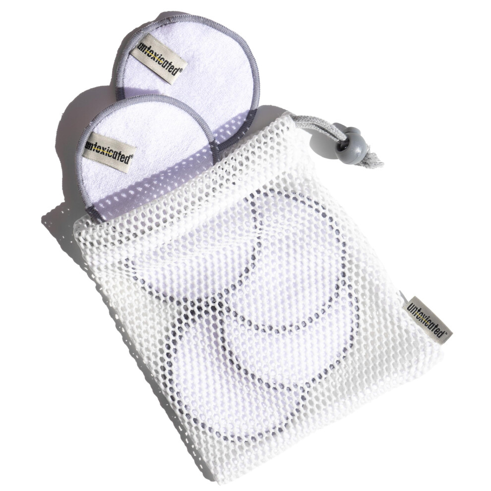 Untoxicated Ultra Soft Cleansing Pads - Double-Layered Reusable Bamboo Terry Rounds - Makeup Removal & Skincare For Sensitive Skin - Soft & Durab