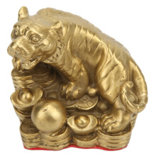 Messing Tigerstatue Robuste langlebige Messingfigur Attraktiver Wohlstand Glückliche Tigertstatue für Schlafzimmer Büro leicht zu reinigen