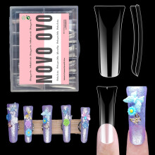 NOVO OVO 120 stuks extra lange eend nageltips volledige dekking voor acryl helder XL XXL flare voetnagels Press On Y2K Vibe Wide Franse zachte ge