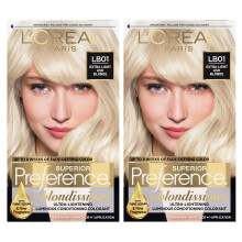 L'Oreal Paris Superior Preference Fade-Defying + Shine Permanent h?rfarve LB01 Extra Light Ash Blond Pakke med 2 h?rfarve