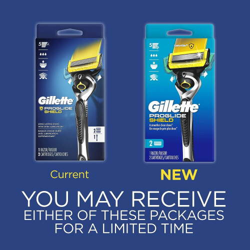 Gillette Gillette Proglide Shield Razor for Men Handle + 2 Robes de cuchilla 1