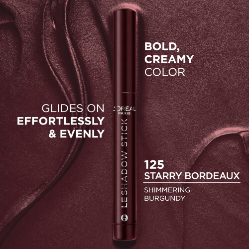L’Oréal Paris L'Oreal Paris Makeup Le Shadow Stick Oogschaduw, Blendbaar, Vervaagbestendig, 125 Starry Bordeaux 1