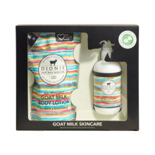 Dionis Goat Milk Skincare Loo corporal perfumada e bolsa de recarga Conjunto para presente Cruelty Free Clean & Dermatologist testado para pele