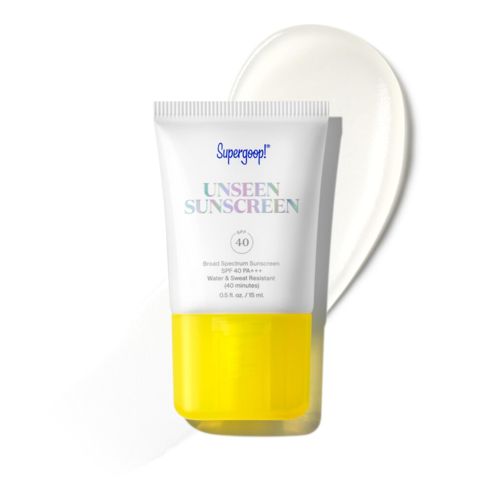 Supergoop! Unseen Sunscreen - Spf 40-0.5 Fl Oz - Invisible, Broad Spectrum Face Sunscreen - Weightless, Scentless, And Oil Free - For All Skin Types A