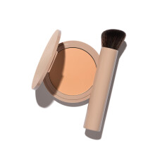 No Makeup Makeup Long-Lasting Lightweight Foundation & Brush Duo | Cruelty-Free Fragrance-Free Buildable Transfer-Proof Makeup (Light)