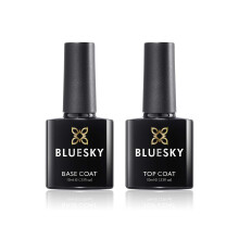 Bluesky Top and Base Coat Gel Nail Polish Set UV/LED Soak-Off Gel Polish 10ml