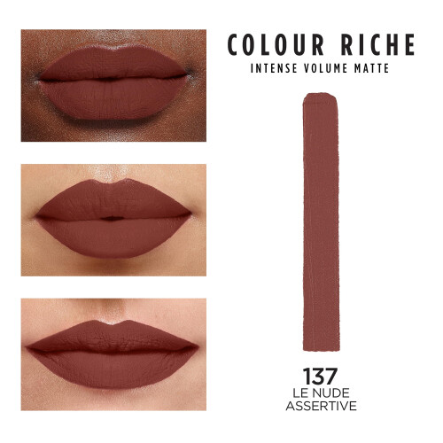 L’Oréal Paris L'Oréal Paris Colour Riche Intense Volume Matte Lipstick, Le Nude Assertive, 0.06 Oz 2