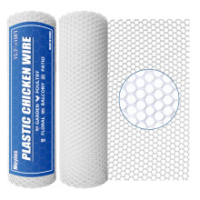 500GSM White Plastic Chicken Wire Fencing 15.7IN x 10FT 2 Pack for Garden, Poultry, Rabbits, and Crafts