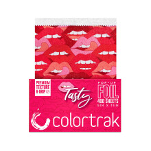 Colortrak Tasty Pop-up Foil W/Dispenser (400 Count) Pre-cut Sheets Non-Slip Embossed Texture 5"""" x 11"""" Sheets for Hair Foil Coloring and Highligh