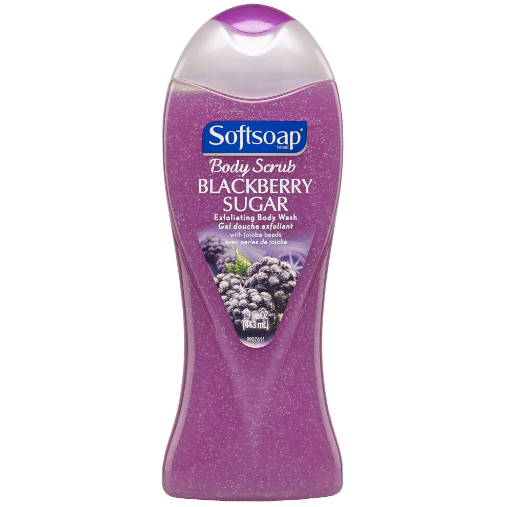 Softsoap Exfoliating Body Wash, Blackberry Sugar Scrub - 15 Fluid Ounce