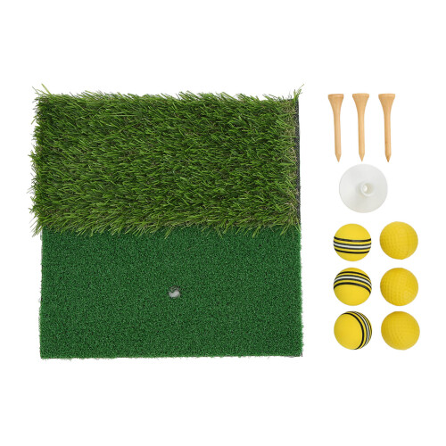 Hitting Mat Dual Grass Mini Golf Training Practice Pad Launch Zone Hitting Turf Mat 1