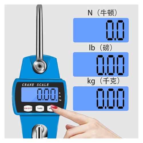 Digital Crane Scale 300KG 0.1KG Mini Hanging Scale Portable Electronic Hook with N/LB/KG Unit Conversion Precision Sensor 1