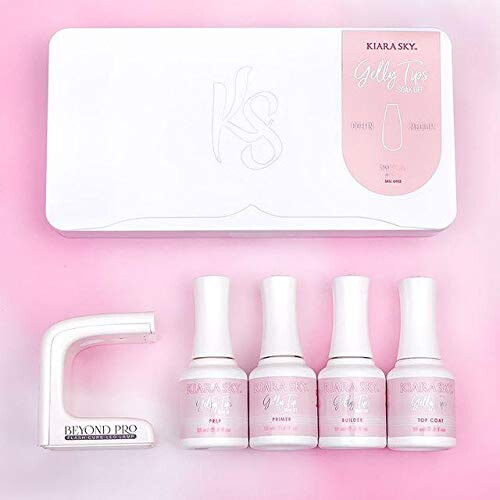 Kiara Sky Gelly Tips Starter Kit | Inkluderer Prep Primer Builder Top Coat Tips | Mandel medium 2