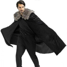 Mens Medieval Viking Cloak Fur Cape Halloween Costume