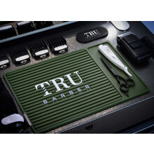 TRU BARBER ORGANIZER MAT 14"X 9" (GRÜN) Flexibles PVC Arbeitsmatte, Professionelle Matten, Salon und Barbierstation