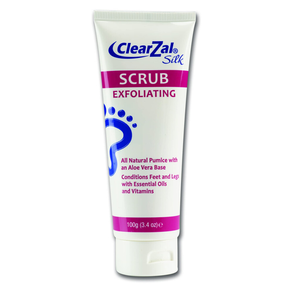 Clearzal Scrub 3.4Oz Foot And Skin Exfoliating Scrub All Natural Pumice With An Aloe Vera Base Repairs Cracked Heels Loosens Calluses And Dry Ski