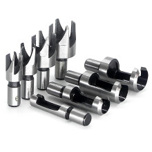 Straight and Tapered Wood Plug Hole Cutter Drill Set, Steel Knife Cork Woodworking Tools, 8PC Sizes 6-16mm