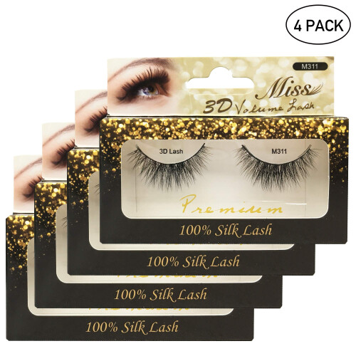 [4 FÖRPACKNINGAR] Miss Lashes 3D Volym Taperade Lögner 1