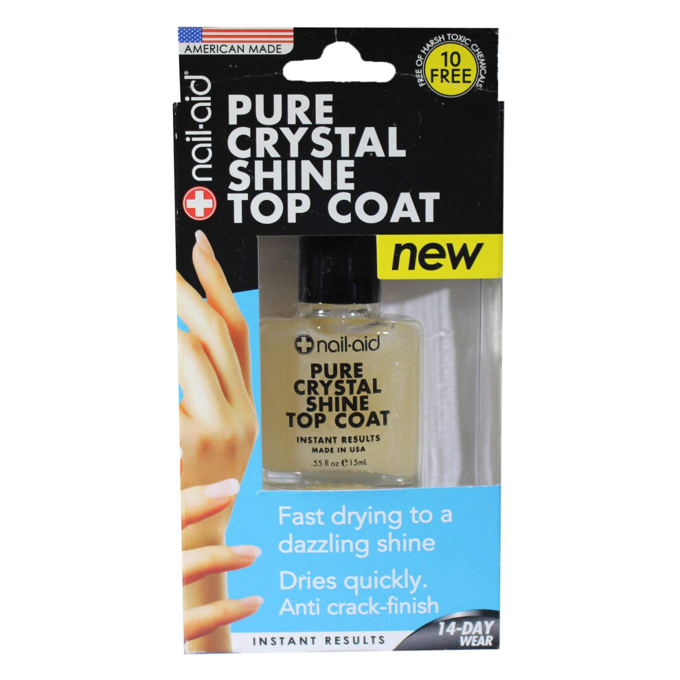Nail-Aid Pure Crystal Shine Top Coat, 0.55 Fluid Ounce
