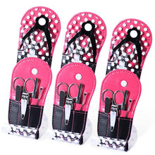 Spove Polka Dot Flip Flop Design Dvc sady manikry Sada pce o nehty Sada SPA Party Favors pro eny Hromadn drky 6 sad