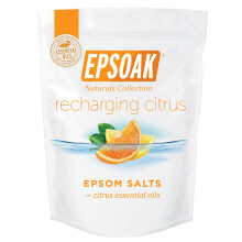 Epsoak Epsom Zout 2 lb. Magnesiumsulfaat USP. (Qty. 1 x 2lb. Zak), Verfrissend Citrusgeur, Herbruikbare Zak