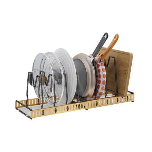 (E) Pot Organizer Partition Bar Durable Anti-rust Storage Holders Home For Cabinet Kitchen Racks 2